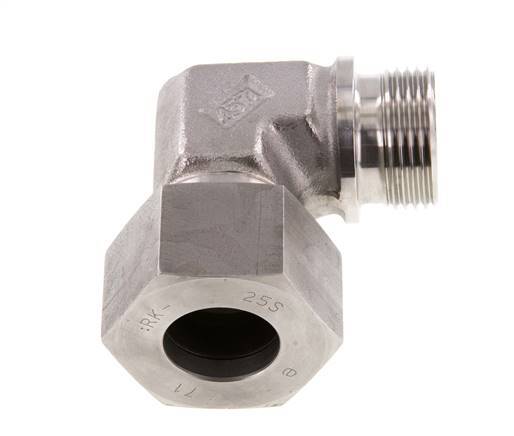 G 1'' Buitendraad x 25S RVS L-Fitting 90graden 400 Bar DIN 2353