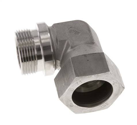 G 1 1/4'' Buitendraad x 35L RVS L-Fitting 90graden 160 Bar DIN 2353