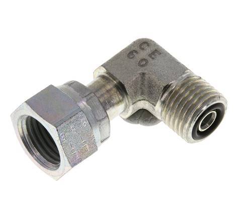 UNF 9/16''-18 x UNF 9/16''-18 M/F Verzinkt Stalen L-Fitting 90graden ORFS 630 Bar - Hydrauliek
