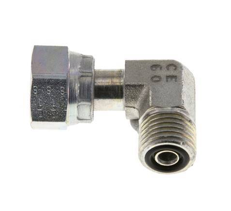 UNF 9/16''-18 x UNF 9/16''-18 M/F Verzinkt Stalen L-Fitting 90graden ORFS 630 Bar - Hydrauliek