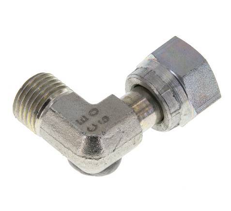 UNF 9/16''-18 x UNF 9/16''-18 M/F Verzinkt Stalen L-Fitting 90graden ORFS 630 Bar - Hydrauliek