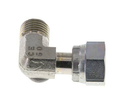 UNF 9/16''-18 x UNF 9/16''-18 M/F Verzinkt Stalen L-Fitting 90graden ORFS 630 Bar - Hydrauliek