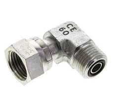 UN 11/16''-16 x UN 11/16''-16 M/F Verzinkt Stalen L-Fitting 90graden ORFS 630 Bar - Hydrauliek
