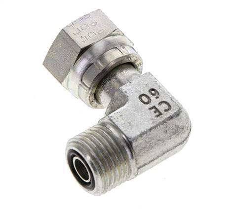 UN 11/16''-16 x UN 11/16''-16 M/F Verzinkt Stalen L-Fitting 90graden ORFS 630 Bar - Hydrauliek