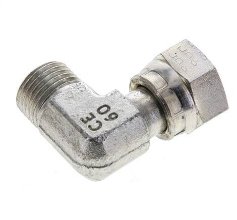 UN 11/16''-16 x UN 11/16''-16 M/F Verzinkt Stalen L-Fitting 90graden ORFS 630 Bar - Hydrauliek