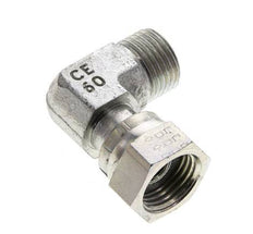 UN 11/16''-16 x UN 11/16''-16 M/F Verzinkt Stalen L-Fitting 90graden ORFS 630 Bar - Hydrauliek