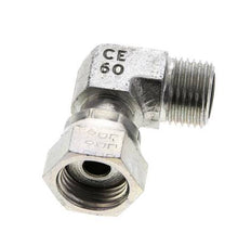 UN 11/16''-16 x UN 11/16''-16 M/F Verzinkt Stalen L-Fitting 90graden ORFS 630 Bar - Hydrauliek