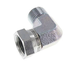 G 1/2'' M/F Zinc plated Steel 90 deg Elbow Fitting 300 Bar - Hydraulic