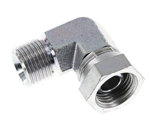 G 1/2'' M/F Verzinkt Stalen L-Fitting 90graden 300 Bar - Hydrauliek