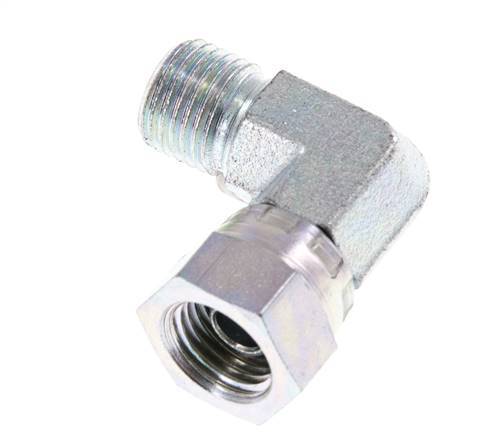 G 1/4'' M/F Verzinkt Stalen L-Fitting 90graden 350 Bar - Hydrauliek