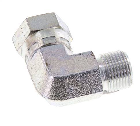G 3/8'' M/F Zinc plated Steel 90 deg Elbow Fitting 325 Bar - Hydraulic