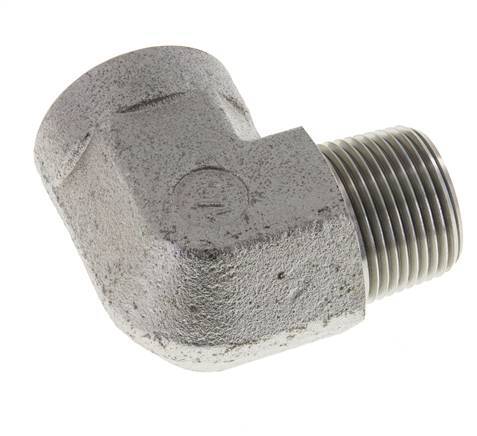 1'' NPT x 1'' NPT M/F Verzinkt Stalen L-Fitting 90graden 140 Bar - Hydrauliek