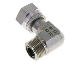 UNS 1''-14 x UNS 1''-14 M/F Zinc plated Steel 90 deg Elbow Fitting ORFS 400 Bar - Hydraulic