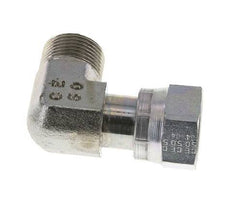 UNS 1''-14 x UNS 1''-14 M/F Zinc plated Steel 90 deg Elbow Fitting ORFS 400 Bar - Hydraulic