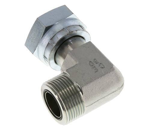 UN 1-7/16''-12 x UN 1-7/16''-12 M/F Verzinkt Stalen L-Fitting 90graden ORFS 400 Bar - Hydrauliek