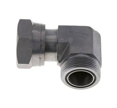 UN 1-11/16''-12 x UN 1-11/16''-12 M/F Verzinkt Stalen L-Fitting 90graden ORFS 250 Bar - Hydrauliek