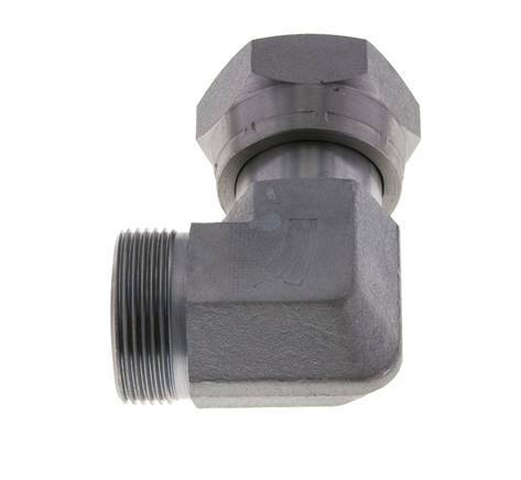 UN 1-11/16''-12 x UN 1-11/16''-12 M/F Verzinkt Stalen L-Fitting 90graden ORFS 250 Bar - Hydrauliek