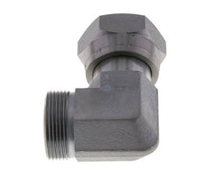 UN 1-11/16''-12 x UN 1-11/16''-12 M/F Verzinkt Stalen L-Fitting 90graden ORFS 250 Bar - Hydrauliek