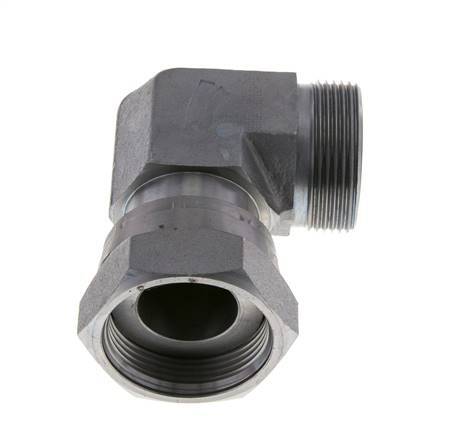 UN 1-11/16''-12 x UN 1-11/16''-12 M/F Zinc plated Steel 90 deg Elbow Fitting ORFS 250 Bar - Hydraulic