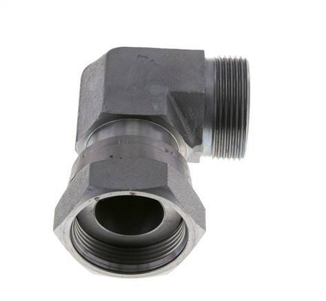 UN 1-11/16''-12 x UN 1-11/16''-12 M/F Verzinkt Stalen L-Fitting 90graden ORFS 250 Bar - Hydrauliek