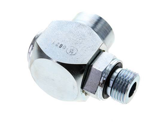 G 1/2'' M/F Verzinkt Stalen Elbow 90deg Draaidoorvoer Hoge druk 400 Bar - Hydrauliek