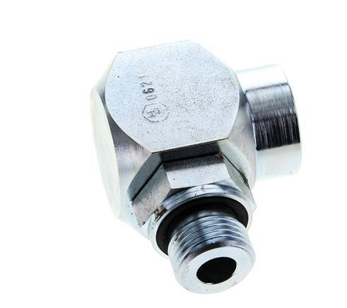 G 1/2'' M/F Verzinkt Stalen Elbow 90deg Draaidoorvoer Hoge druk 400 Bar - Hydrauliek
