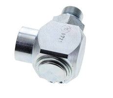 G 3/8'' M/F Zinc plated Steel 90 deg Elbow Swivel Joint High-pressure 400 Bar - Hydraulic