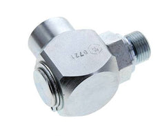 G 3/8'' M/F Zinc plated Steel 90 deg Elbow Swivel Joint High-pressure 400 Bar - Hydraulic