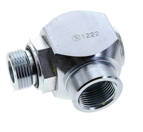 G 1'' M/F Verzinkt Stalen Elbow 90deg Draaidoorvoer Hoge druk 250 Bar - Hydrauliek