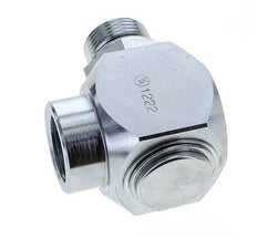 G 1'' M/F Zinc plated Steel 90 deg Elbow Swivel Joint High-pressure 250 Bar - Hydraulic
