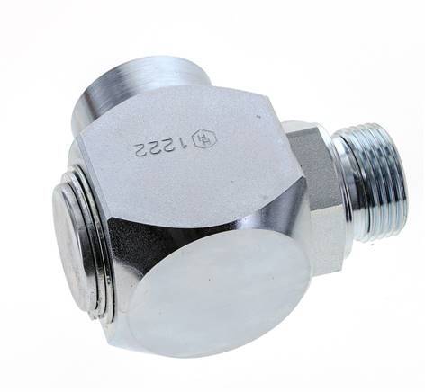 G 1'' M/F Verzinkt Stalen Elbow 90deg Draaidoorvoer Hoge druk 250 Bar - Hydrauliek
