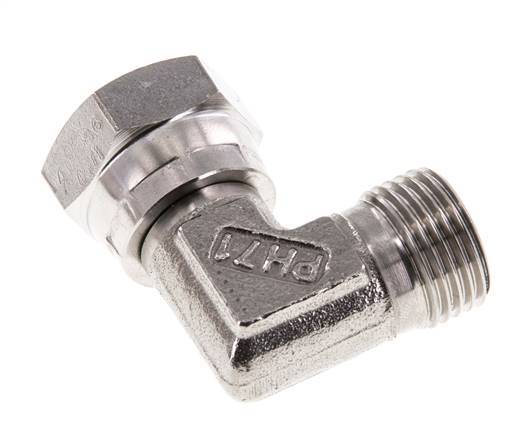 G 1/2'' M/F RVS L-Fitting 90graden 300 Bar - Hydrauliek