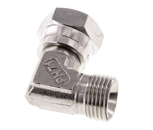 G 1/2'' M/F RVS L-Fitting 90graden 300 Bar - Hydrauliek