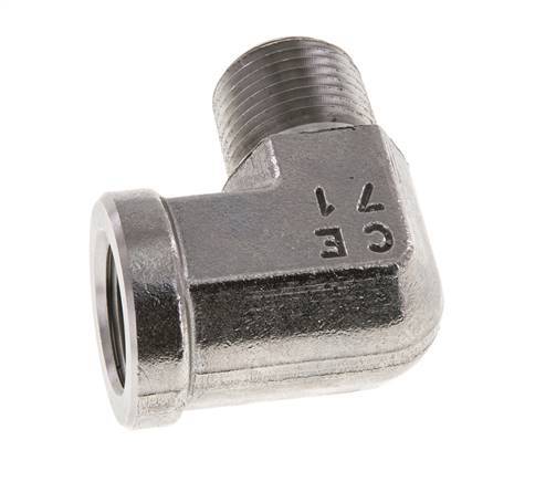 1/2'' NPT x 1/2'' NPT M/F Stainless steel 90 deg Elbow Fitting 210 Bar - Hydraulic