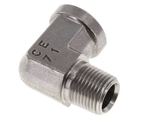 1/2'' NPT x 1/2'' NPT M/F Stainless steel 90 deg Elbow Fitting 210 Bar - Hydraulic