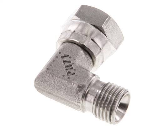 G 1/4'' M/F Stainless steel 90 deg Elbow Fitting 350 Bar - Hydraulic