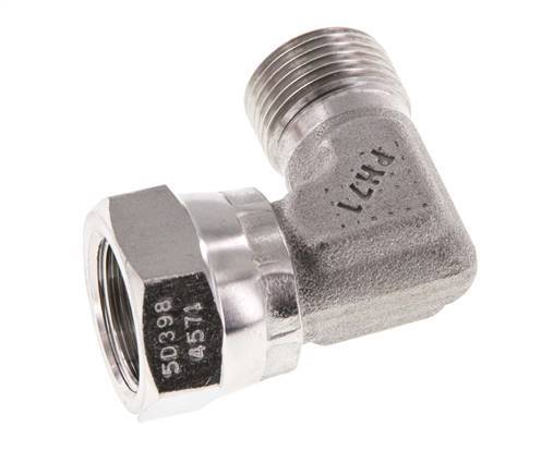 G 3/8'' M/F Stainless steel 90 deg Elbow Fitting 325 Bar - Hydraulic