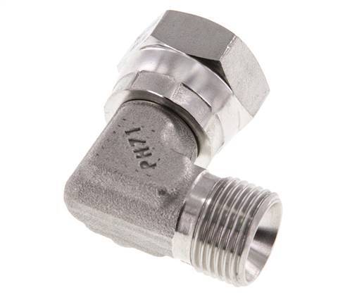 G 3/8'' M/F Stainless steel 90 deg Elbow Fitting 325 Bar - Hydraulic