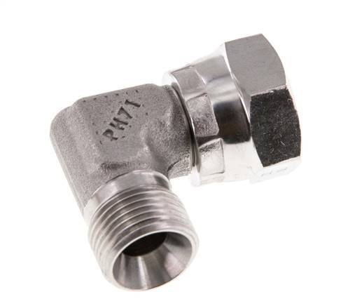 G 3/8'' M/F Stainless steel 90 deg Elbow Fitting 325 Bar - Hydraulic