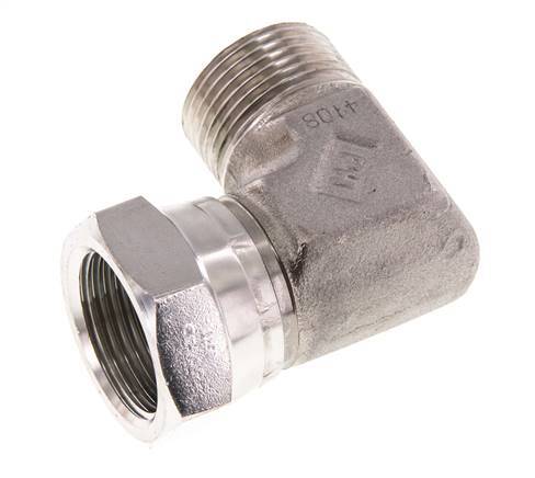 G 1'' M/F RVS L-Fitting 90graden 150 Bar - Hydrauliek
