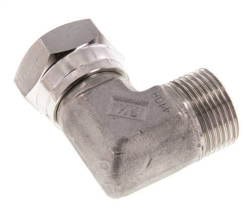 G 1'' M/F RVS L-Fitting 90graden 150 Bar - Hydrauliek