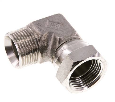 G 1'' M/F RVS L-Fitting 90graden 150 Bar - Hydrauliek
