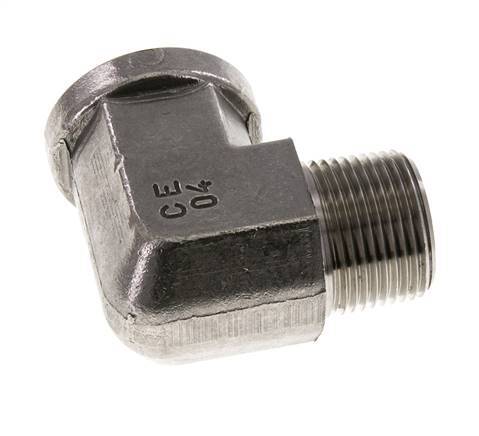 1'' NPT x 1'' NPT M/F RVS L-Fitting 90graden 140 Bar - Hydrauliek