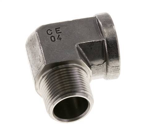 1'' NPT x 1'' NPT M/F RVS L-Fitting 90graden 140 Bar - Hydrauliek
