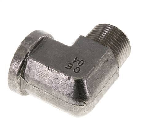 1'' NPT x 1'' NPT M/F RVS L-Fitting 90graden 140 Bar - Hydrauliek