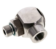 G 3/8'' M/F RVS Elbow 90deg Draaidoorvoer Hoge druk 400 Bar - Hydrauliek
