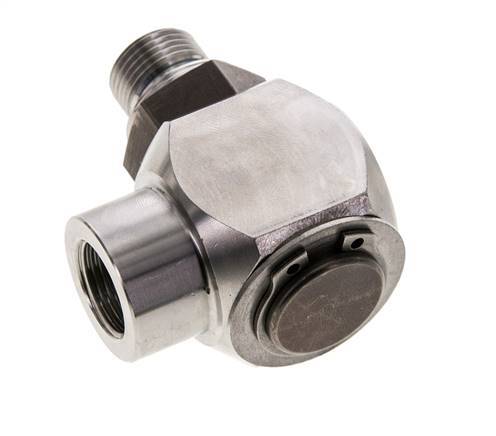 G 3/8'' M/F RVS Elbow 90deg Draaidoorvoer Hoge druk 400 Bar - Hydrauliek
