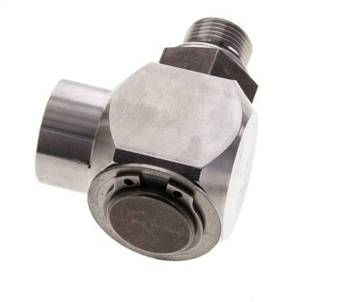 G 3/8'' M/F RVS Elbow 90deg Draaidoorvoer Hoge druk 400 Bar - Hydrauliek