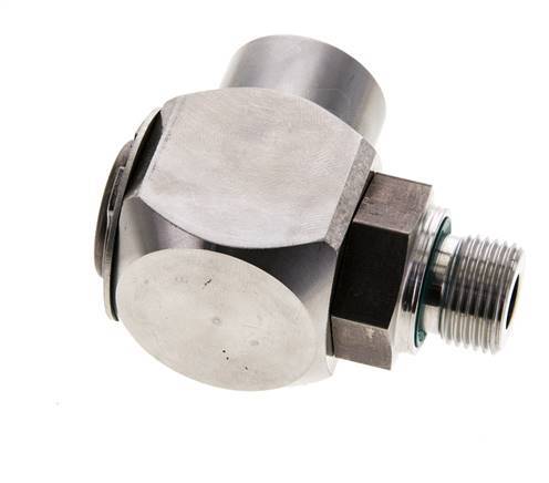 G 3/8'' M/F RVS Elbow 90deg Draaidoorvoer Hoge druk 400 Bar - Hydrauliek