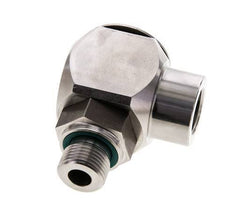 G 3/8'' M/F RVS Elbow 90deg Draaidoorvoer Hoge druk 400 Bar - Hydrauliek